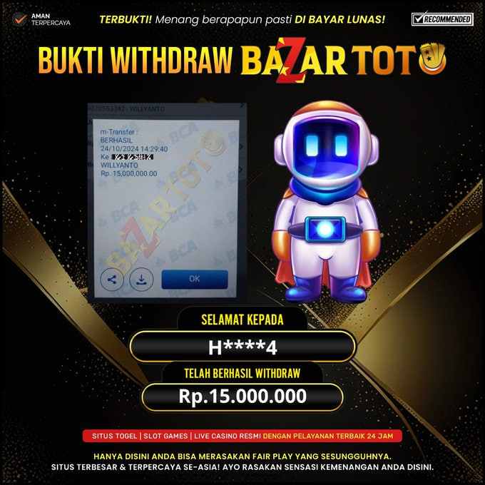 BAZARTOTO - JACKPOT SLOT SPACEMAN Rp.15.000.000.,- LUNAS